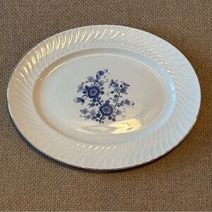 Vtg Wedgwood Enoch Tunstall Ltd Royal Blue Ironstone 14" Oval Platter 1965-1980